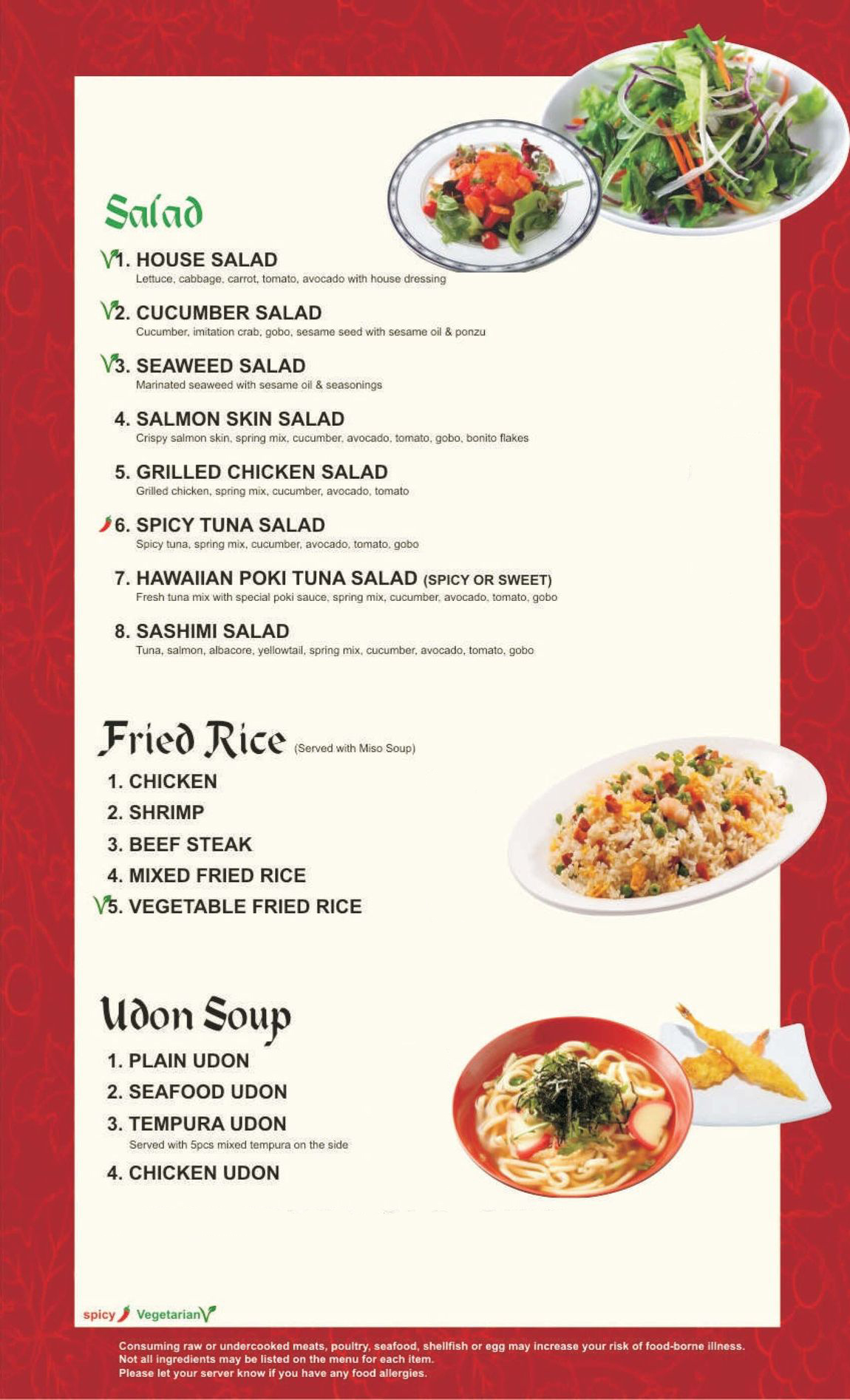 Page Two of Menu