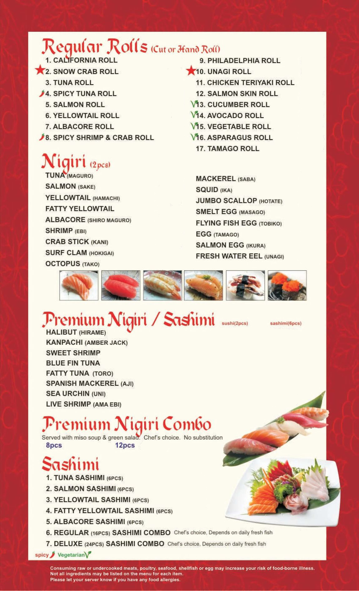 Page Seven of Menu